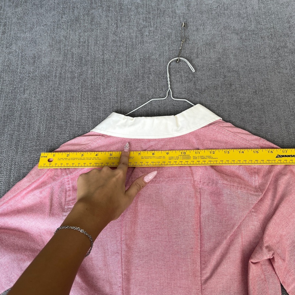 DKNY Wrap Top Womens 6 Pink Long Sleeve Collared Business Casual Luxury Designer - Picture 4 of 8